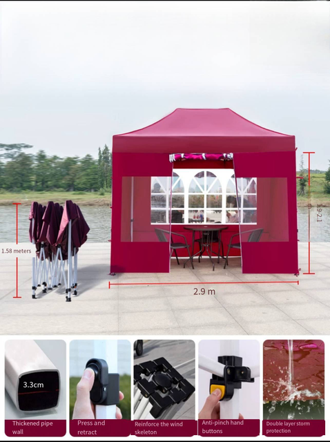 Individuell bedrucktes, faltbares Outdoor-Event mit Stahlrahmen, Pop-Up-Zelte, Überdachung, Messezelt, Stahlrahmen