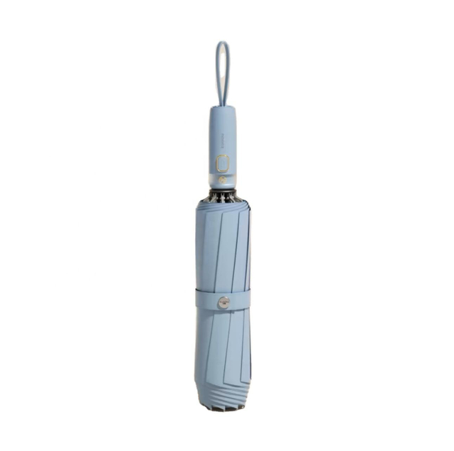 Holzgriff Drei faltbarer Regenschirm UV-beständiger und wasserdichter Regenschirm für den Außenbereich, der ein individuelles Logo annonciert