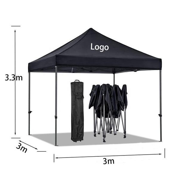 Individuell mit Logo bedruckte 10x10ft wasserdichte Faltpavillon-Hochleistungs-3x3-Oxford-Messezelte