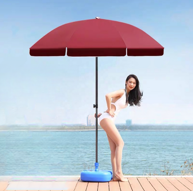 Maßgeschneiderter wind- und wasserdichter Regenschirm für Strandcamping, Werbezwecke im Freien, manuelle Steuerung, Großhandels-Leuxury-Regenschirm