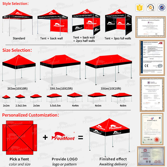 Hotsale 10x10ft individuell bedrucktes Verkaufszelt aus Aluminium für Messen und Ausstellungen im Freien