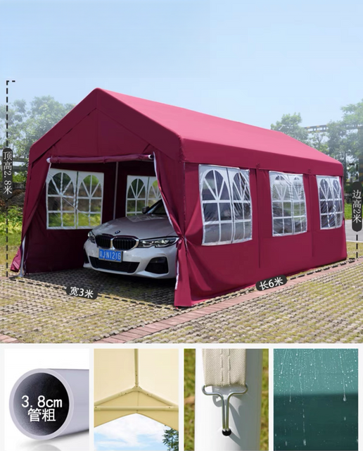 Wasserdichtes Garagen-Carport-großes schwarzes Pop-up-Überdachungszelt 10x20