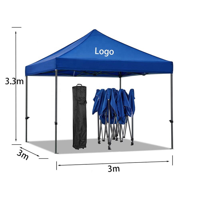 Individuell mit Logo bedruckte 10x10ft wasserdichte Faltpavillon-Hochleistungs-3x3-Oxford-Messezelte